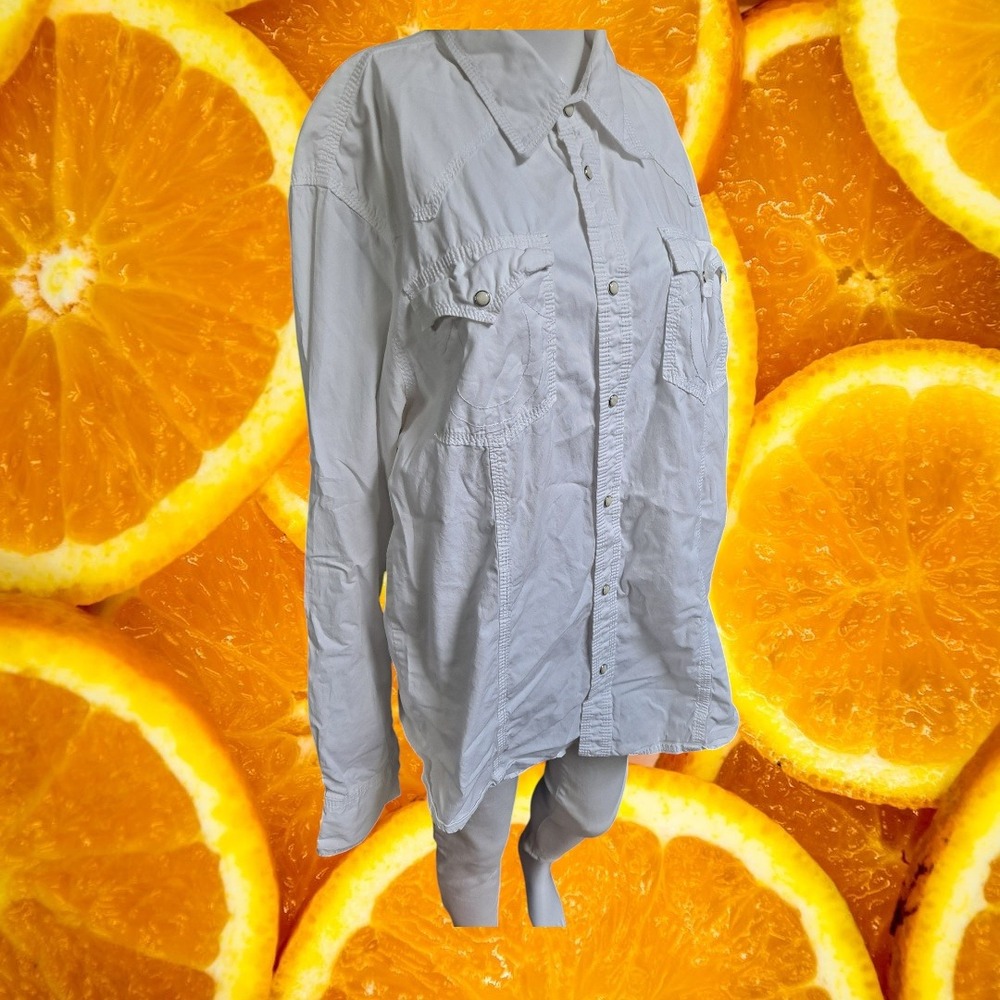 True Religion XXXL Western Shirt Menswear Long‎ Sleeve White Button Up